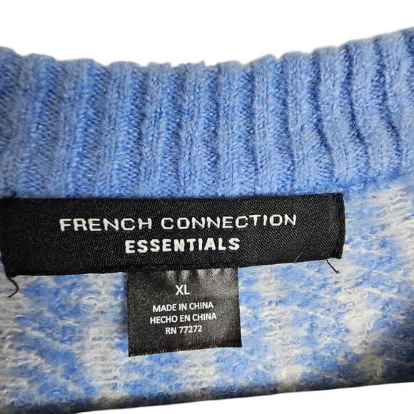 French Connection Womens Wool Blend Nordic Sweater XL Fair Isle Cozy Cobincore - Picture 7 of 9